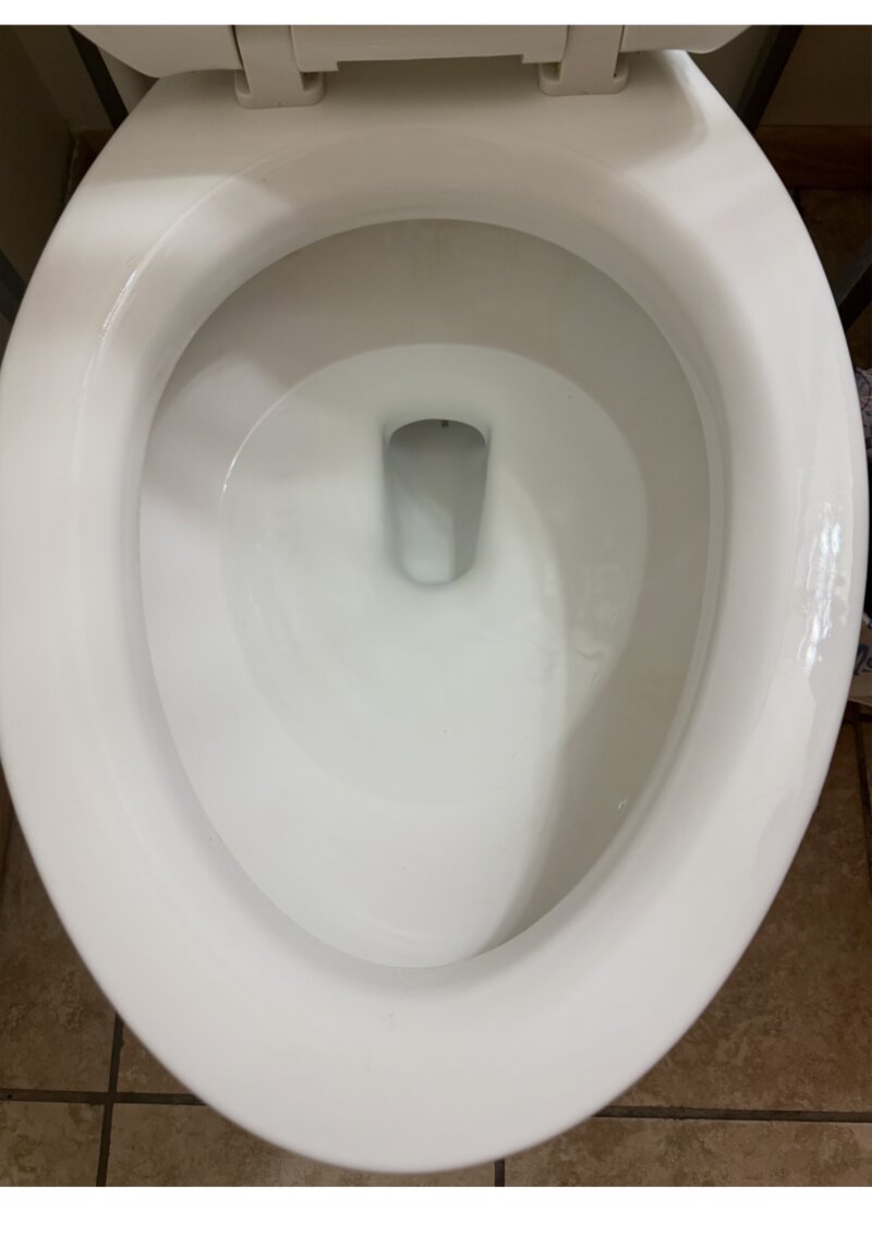 Toilet bowl after cleaning — spotless white